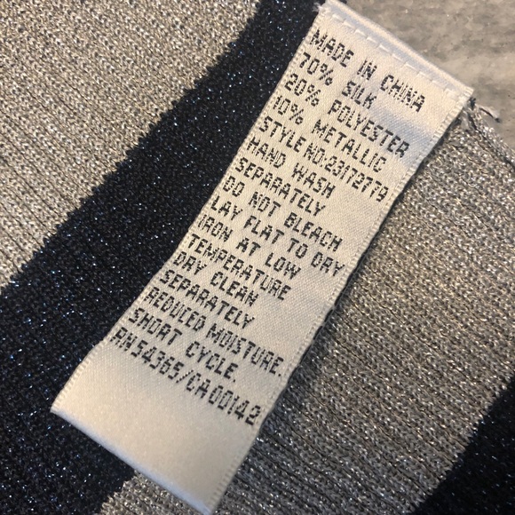 Elegant Silk Blend | Navy & Platinum | Striped Tank from the “Soleil” series - Picture 3 of 6